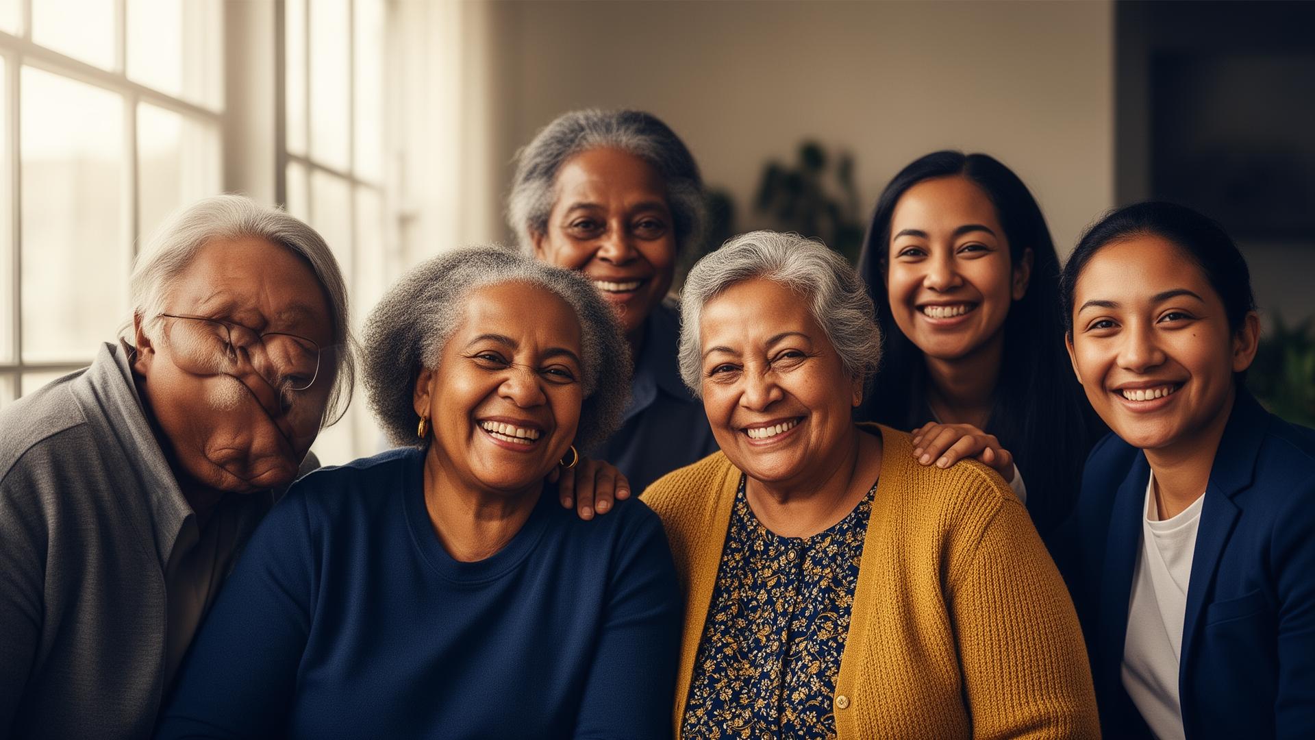Diverse immigrant families and professionals